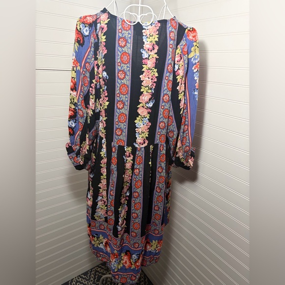 Umgee Floral Boho Dress - Blue and Pink - Picture 7 of 8